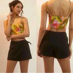 Rumpled Hipster Boho Bohemian Vacation Classy Beach Vaca Hip Skort Skirt Shorts